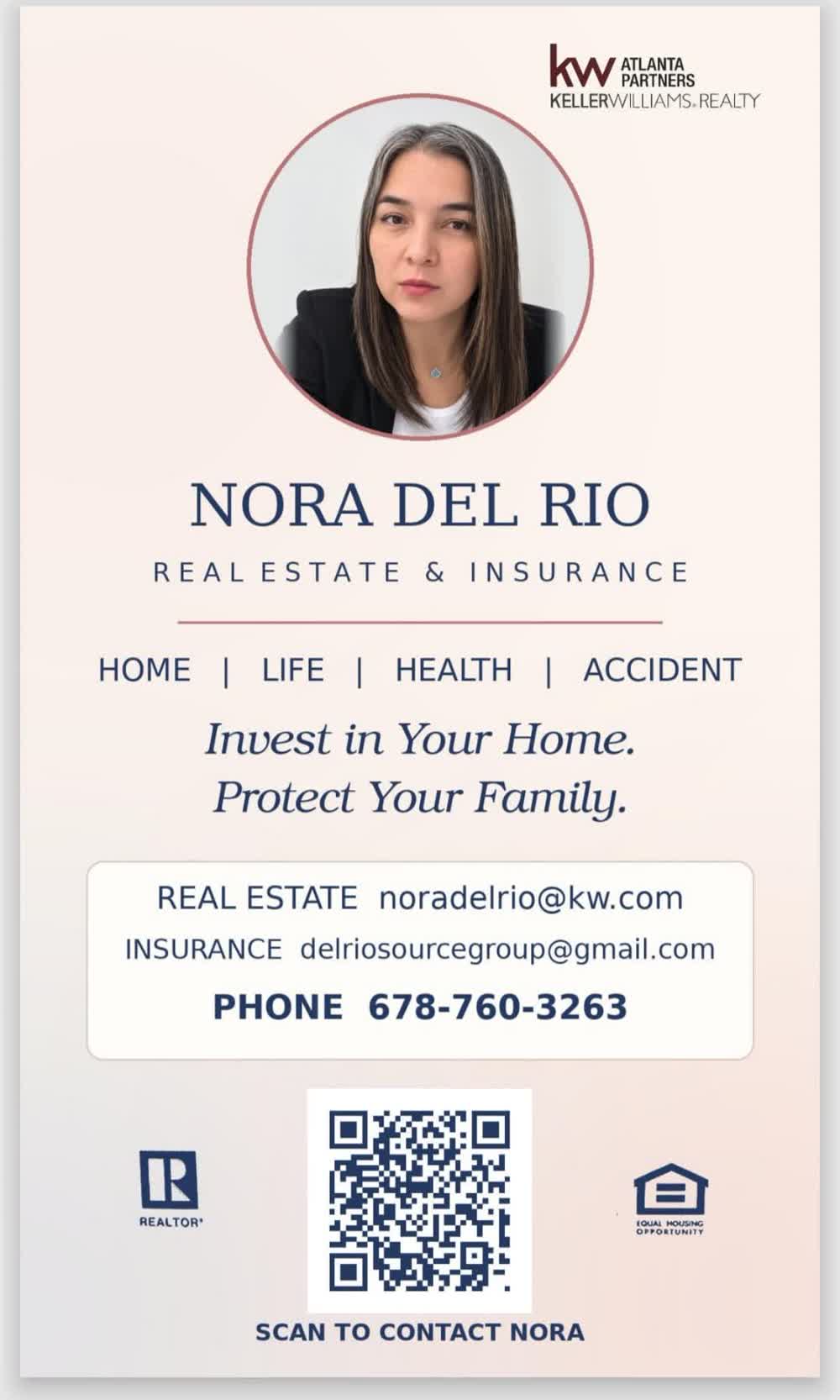 Tarjeta de presentación de Nora Del Rio, Del Rio Source
